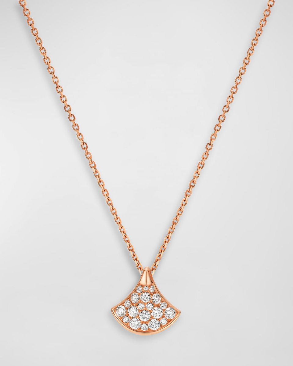 18K Rose Gold Divas' Dream Pave Diamond Pendant Neckalce